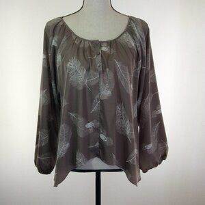 WILLI Smith Womens Top Size Medium Feather Pattern